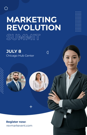 Free Blue Event Marketing Poster Template to Edit Online