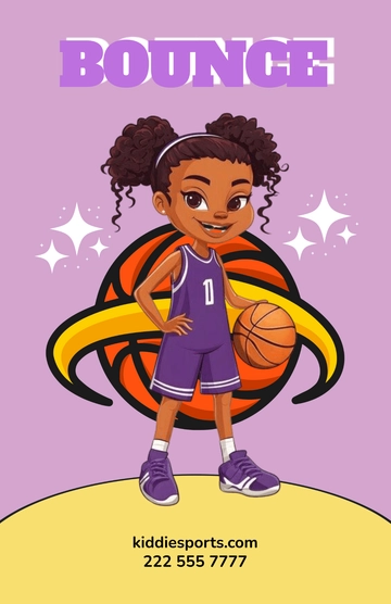 Free Basketball Cartoon Poster Template to Edit Online
