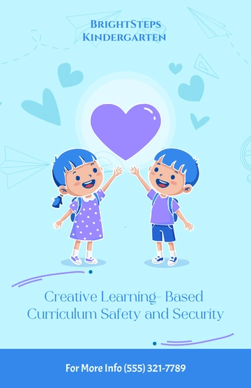 Free Blue Kindergarten Care Poster Template to Edit Online