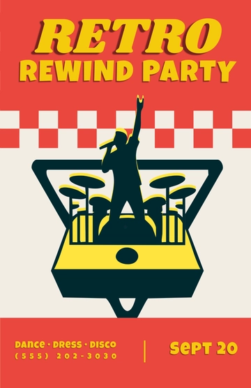 Free Colorful Retro Party Poster to Edit Online