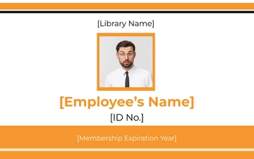 Free Blank Horizontal Library ID Card Template to Edit Online