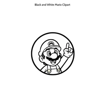 Free Black and White Mario Clipart to Edit Online