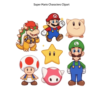 Free Super Mario Characters Clipart to Edit Online