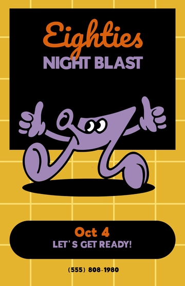 Free Retro 80s Poster to Edit Online