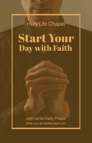 Free Brown Daily Prayer Poster Template to Edit Online