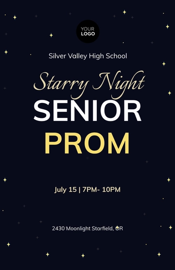 Free Simple Starry Prom Poster Template to Edit Online