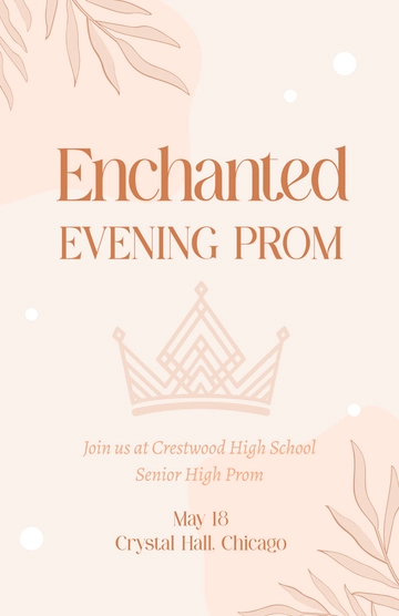 Free Aesthetic Prom Invitation Poster Template to Edit Online