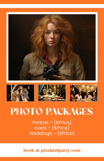 Free Blank Photography Pricing Poster Template to Edit Online