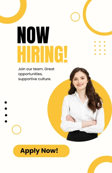 Free Yellow Company Hiring Poster Template to Edit Online