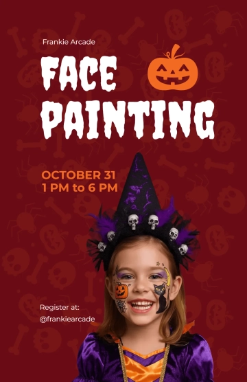 Halloween Face Painting Poster Template