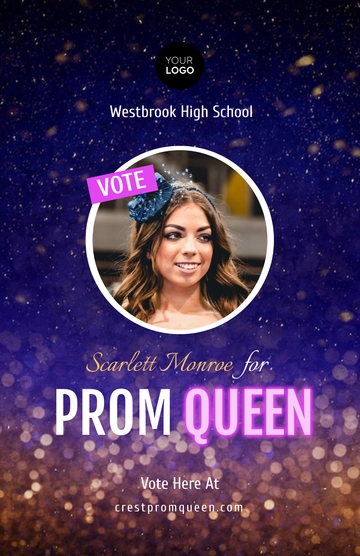 Free Prom Queen Poster Template to Edit Online