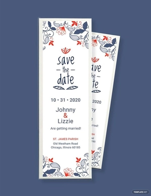 Save the Date Bookmark Template