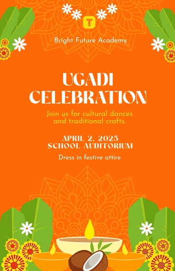Free Ugadi School Poster Template to Edit Online