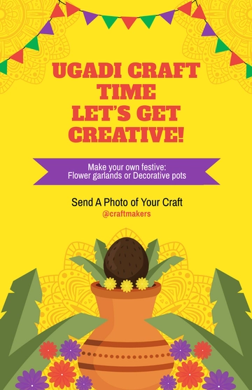 Free Modern Ugadi Craft Poster Template to Edit Online