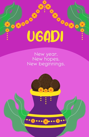 Free Minimalist Ugadi Poster Template to Edit Online