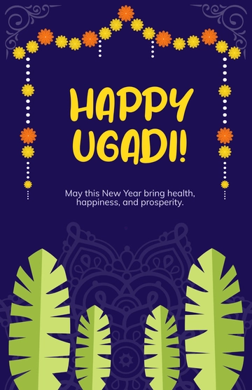 Free Ugadi Illustration Poster Template to Edit Online
