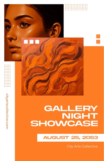 Free Orange Gallery Show Poster Template to Edit Online Free Orange Gallery Show Poster Template to Edit Online