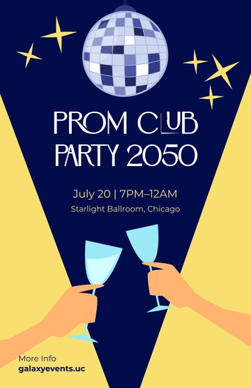 Free Club Prom Poster Template to Edit Online