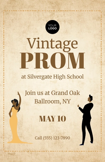 Free Classic Prom Poster Template to Edit Online