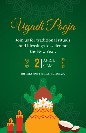 Free Ugadi Temple Poster Template to Edit Online