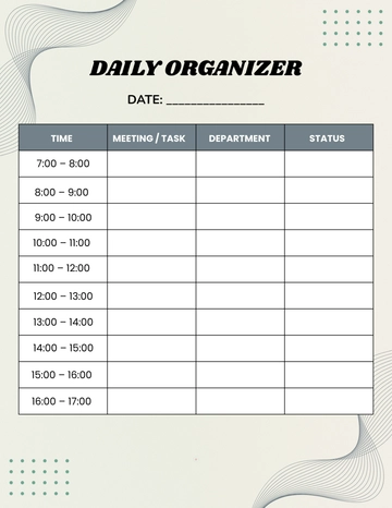 Daily Organizer for Business Template to Download