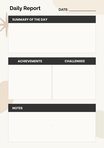 Daily Report Template to Download