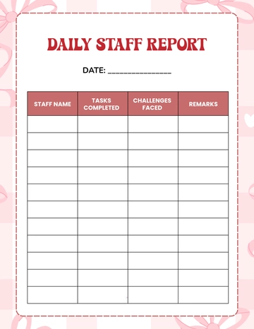 Cute Daily Template for Staff to Download