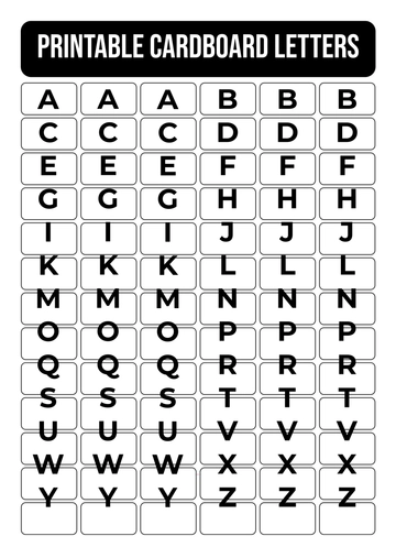 Free Printable Cardboard Letters Template to Edit Online