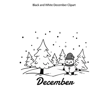 Free Black and White December Clipart to Edit Online Free Black and White December Clipart to Edit Online