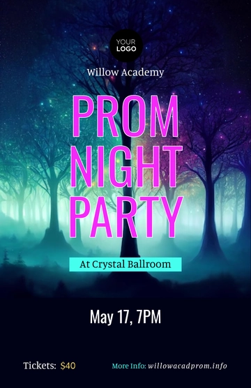 Free Enchanted Prom Poster Template to Edit Online