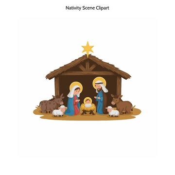 Free Nativity Scene Clipart to Edit Online