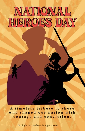 Free Retro National Heroes Day Poster Template to Edit Online