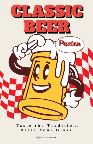Free Retro Beer Poster Template to Edit Online