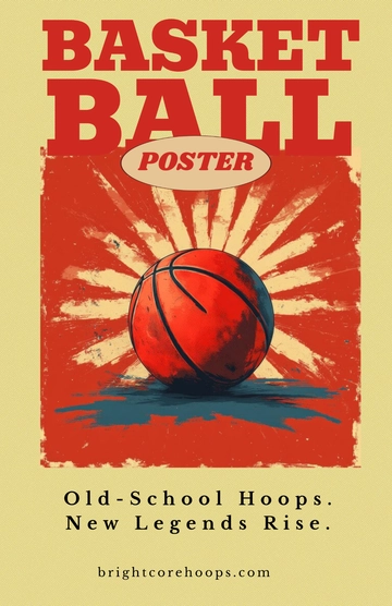 Free Retro Basketball Poster Template to Edit Online