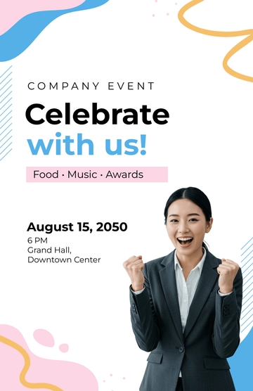 Free Colorful Company Event Poster Template to Edit Online