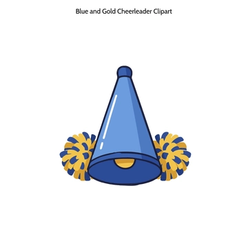 Free Blue and Gold Cheerleader Clipart to Edit Online