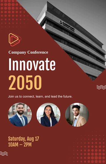 Free Red Company Conference Poster Template to Edit Online
