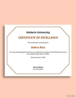 University Certificate Sample Template