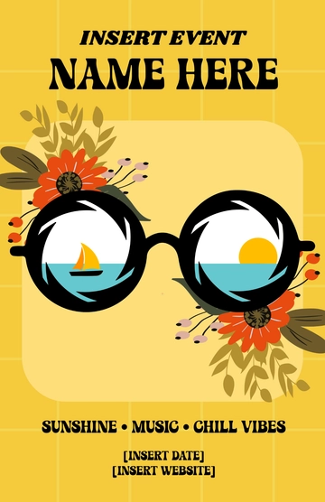 Free Blank Retro Summer Poster to Edit Online