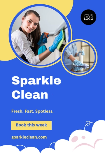 Free House Cleaning Service Poster Template to Edit Online