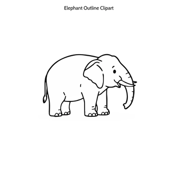Free Elephant Outline Clipart to Edit Online