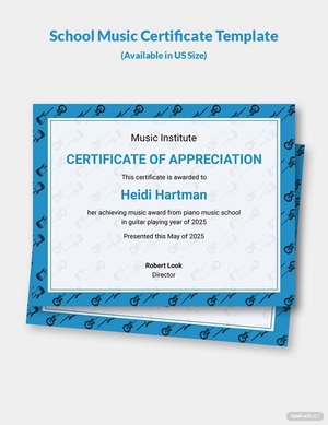 School Music Certificate Template