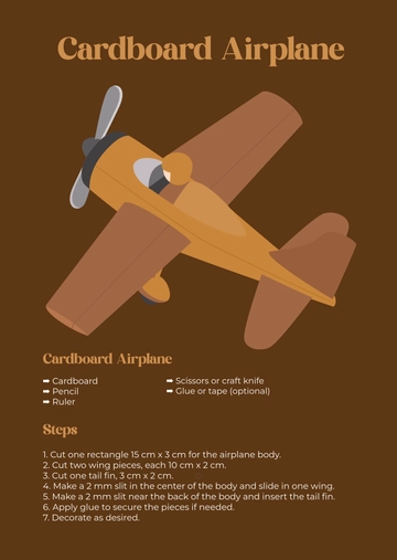 Free Airplane Cardboard Template to Edit Online