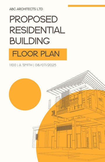 Free Orange Construction Drawing Poster Template to Edit Online