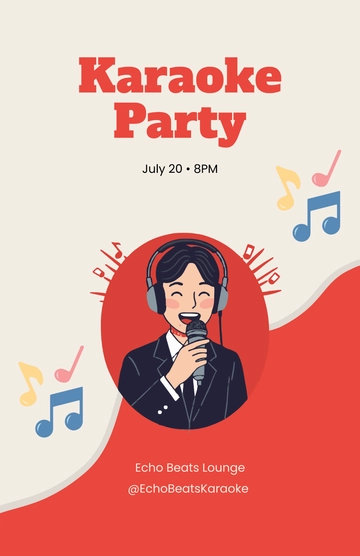 Free Cool Karaoke Poster Template to Edit Online