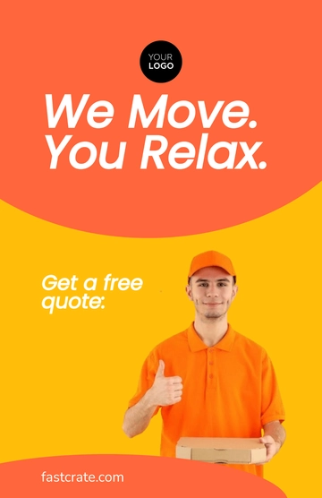 Free Orange Moving Service Poster Template to Edit Online