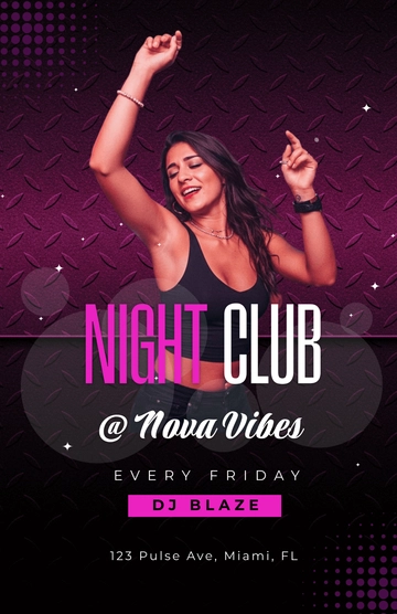 Free Cool Night Club Poster Template to Edit Online