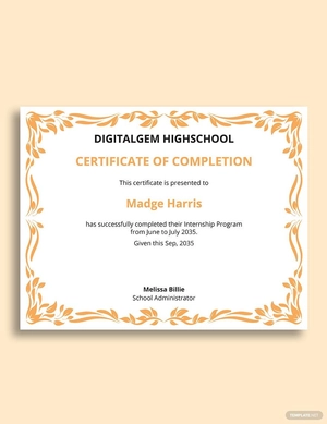 Teaching Internship Certificate Sample Template