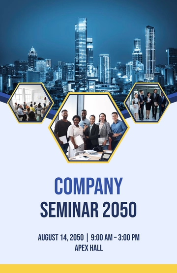 Free Professional Company Seminar Poster Template to Edit Online