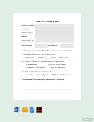 HR Evaluation Feedback Form Template HR Evaluation Feedback Form Template